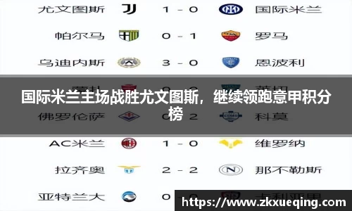 国际米兰主场战胜尤文图斯，继续领跑意甲积分榜